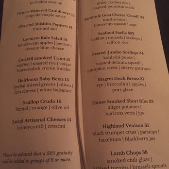 Butterfield - Menu for fall - New American Near Me - Stone Ridge, New York