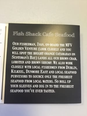 Menu photo 3 Fish Shack Cafe Sandycove, D Menu photo 3 Fish Shack Cafe Sandycove, D