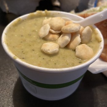 The Soup Peddler - Broccoli cheese soup, came with oyster crackers - Juice Bars & Smoothies Near Me - Austin, Texas The Soup Peddler - Broccoli cheese soup, came with oyster crackers - Juice Bars & Smoothies Near Me - Austin, Texas