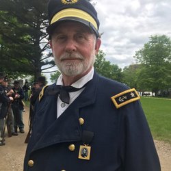 Century Village & Museum - A Navy Commodore wears a memorial medallion of President Lincoln. He did not participate in the land battle.