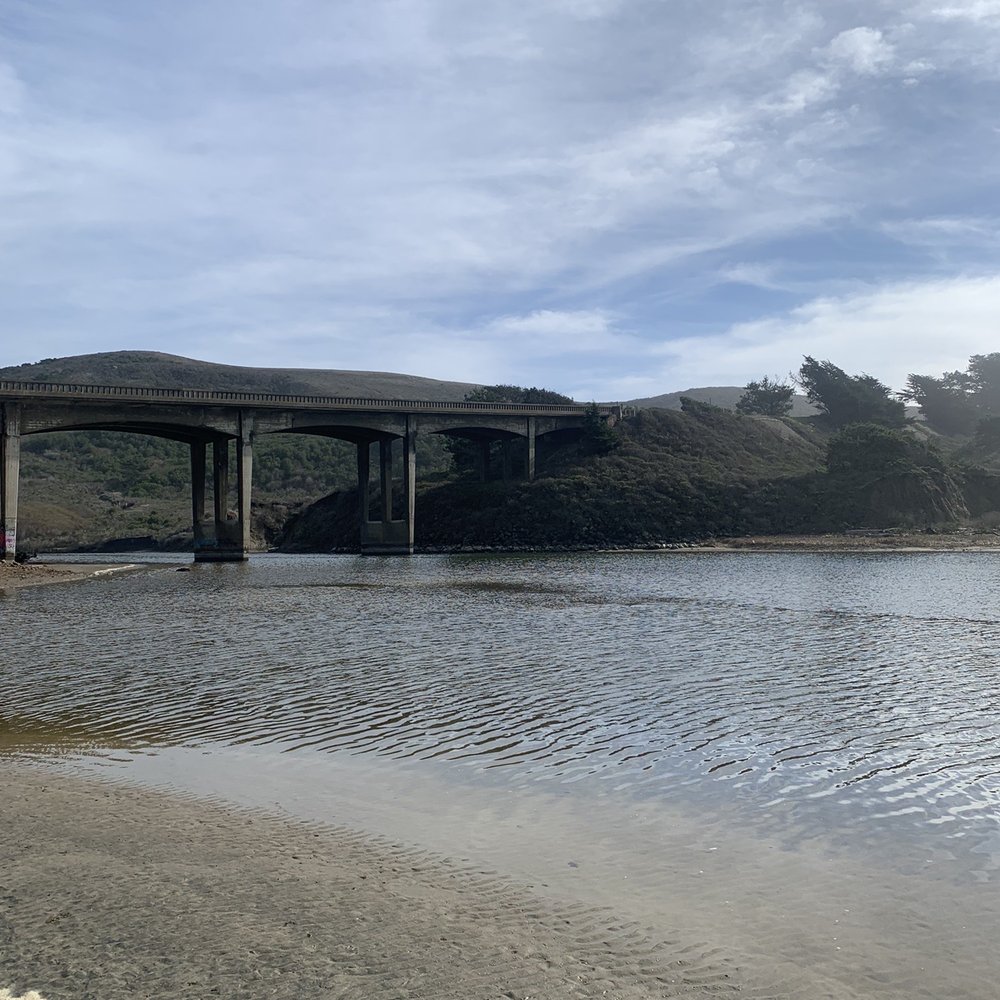 San Gregorio State Beach - Creek flowing in under the bridge which goes over Highway 1 - Beaches Near Me - San Gregorio, California San Gregorio State Beach - Creek flowing in under the bridge which goes over Highway 1 - Beaches Near Me - San Gregorio, California