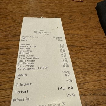 B-Lux Grill & Bar - Bill - Sports Bars Near Me - Wisconsin Dells, Wisconsin