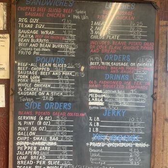 Joel's Bar-B-Q - Great menu selections! Check out these prices - Barbeque Near Me - Flatonia, Texas