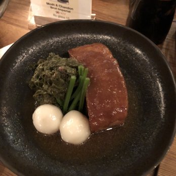 Zigu - Pork belly with mochi balls with macadamia nuts and Laulau - Seafood Near Me - Honolulu, Hawaii Zigu - Pork belly with mochi balls with macadamia nuts and Laulau - Seafood Near Me - Honolulu, Hawaii