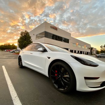 Autoskinz - Tesla Mode 3 XPEL Stealth Paint Protection Film with Chrome Delete and Pwder Coated wheels - Vehicle Wraps Near Me - Santa Clarita, California Autoskinz - Tesla Mode 3 XPEL Stealth Paint Protection Film with Chrome Delete and Pwder Coated wheels - Vehicle Wraps Near Me - Santa Clarita, California