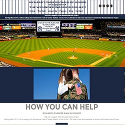The Web Studio, LLP - Client example, Richard's Yankees Walk. Non-profit organization.