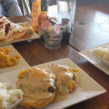 Lunch. Supper! - Train Wrek with grits. Bacon mac and cheese sides. AM quesdilla w sausage. - New American Near Me - Richmond, Virginia