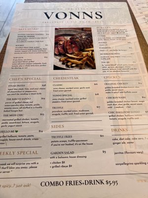 Menu photo 5 Vonns Vancouver, BC
