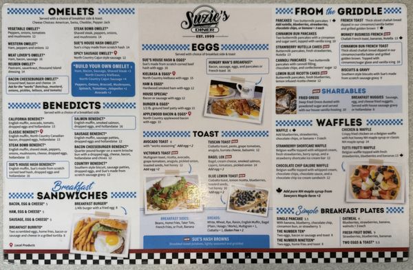 Menu photo 2 Suzie's Diner Hudson, NH Menu photo 2 Suzie's Diner Hudson, NH