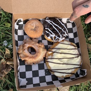 Thirsty Whale Bakery - Cinnamon sugar cake donut, daily special (cookies and cream), old fashioned, and cream cheese Persian. - Desserts Near Me - Minneapolis, Minnesota