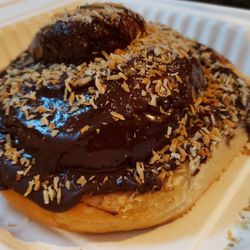 Modern Times Café - Chocolate-coconut roll ($6), vegan by default. Tasty.