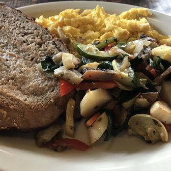 Betty's - Veggie scramble with a big slice of seeds and raisin bread. - New American Near Me - Buffalo, New York Betty's - Veggie scramble with a big slice of seeds and raisin bread. - New American Near Me - Buffalo, New York