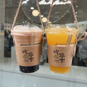 Chicha San Chen - Bubble Milk Tea ($8) and Orange High Mountain Pouchong Tea ($7) - Bubble Tea Near Me - New York, New York Chicha San Chen - Bubble Milk Tea ($8) and Orange High Mountain Pouchong Tea ($7) - Bubble Tea Near Me - New York, New York