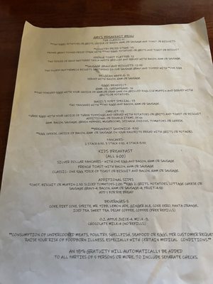 Menu photo 3 Amy's Cafe Falmouth, VA