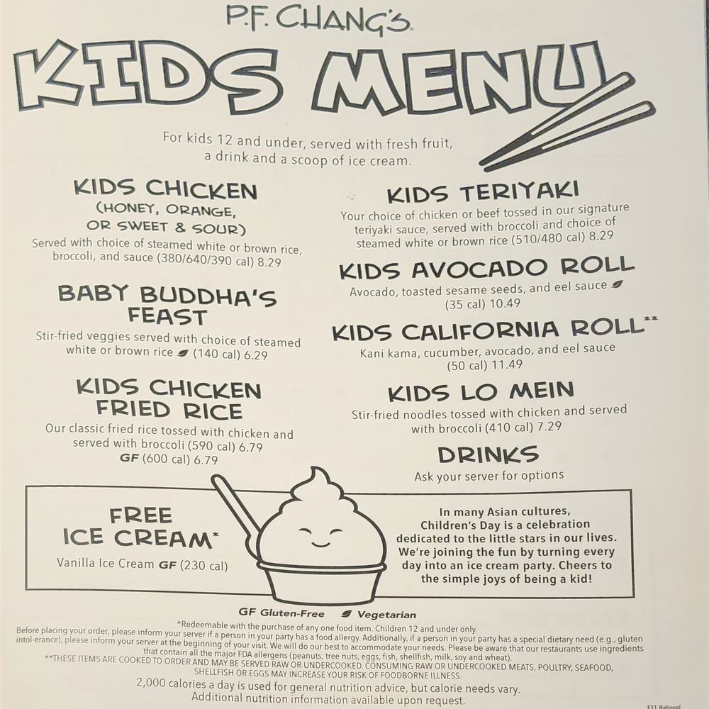P.F. Chang's - Kids menu - Chinese Near Me - Temecula, California