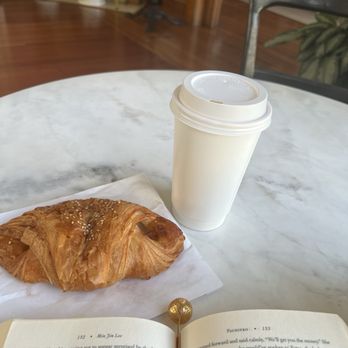 The Quarters Coffee House - Turkey and Brie croissant with cafe mocha with lavender syrup - Coffee & Tea Near Me - Vallejo, California