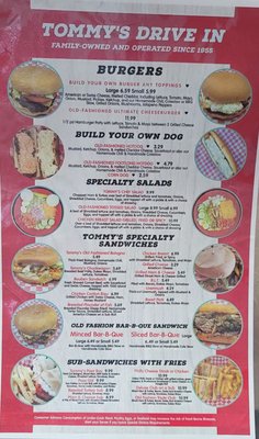 Menu photo 1 Tommy's Drive-In Dallas, NC Menu photo 1 Tommy's Drive-In Dallas, NC