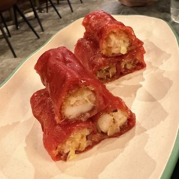 Tim Ho Wan - Crispy Shrimp Red Rice Rolls with Roselle Sauce - Dim Sum Near Me - Irvine, California Tim Ho Wan - Crispy Shrimp Red Rice Rolls with Roselle Sauce - Dim Sum Near Me - Irvine, California