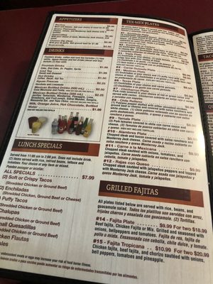 Menu photo 7 El Tapatio Mexican Restaurant Granite Shoals, TX