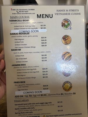 Menu photo 1 Hanoi 36 Streets Sacramento, CA Menu photo 1 Hanoi 36 Streets Sacramento, CA