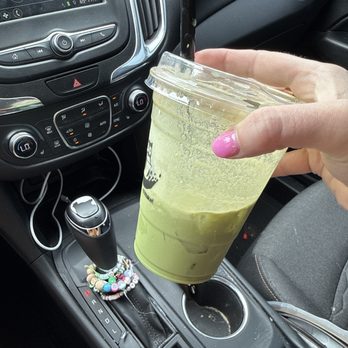 Wake Cafe - I got the Banana Matcha - Bubble Tea Near Me - Upland, California