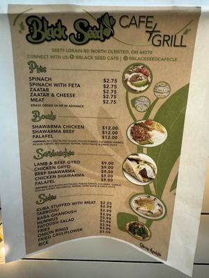 Menu photo 2 Black seed cafe and grill North Olmsted, OH Menu photo 2 Black seed cafe and grill North Olmsted, OH