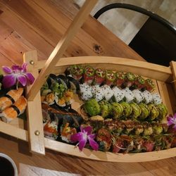 Mizu Japanese - We got a boatload of sushi!!!