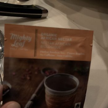 Morton's The Steakhouse - Organic African Nectar Decaf Tea; sooo good with lemon and honey - Steakhouses Near Me - Boca Raton, Florida Morton's The Steakhouse - Organic African Nectar Decaf Tea; sooo good with lemon and honey - Steakhouses Near Me - Boca Raton, Florida