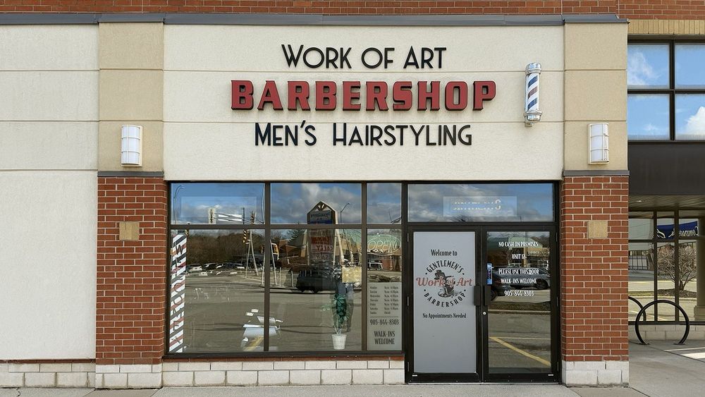 Work Of Art Men's Barber Shop Logo