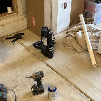 Chan Drainage and Moisture Control - Setting up the new pump. - Waterproofing Near Me - Novato, California Chan Drainage and Moisture Control - Setting up the new pump. - Waterproofing Near Me - Novato, California