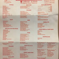 China King Restaurant - Takeaway menu