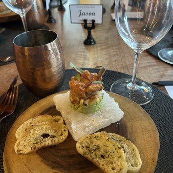 Candle in the Woods - Ahi tuna on a block of salt! Delicious - Wine Bars Near Me - Athol, Idaho