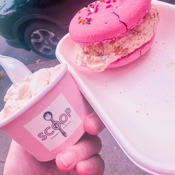 Scoop - Basil 4 Oz Single Scoop and Vanilla Macaroon Ice Cream Sandwich with Banana Pudding - Ice Cream & Frozen Yogurt Near Me - Richmond, Virginia Scoop - Basil 4 Oz Single Scoop and Vanilla Macaroon Ice Cream Sandwich with Banana Pudding - Ice Cream & Frozen Yogurt Near Me - Richmond, Virginia