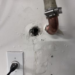 This is the "repair". Didn't patch the wall, left the old pipe uncapped.