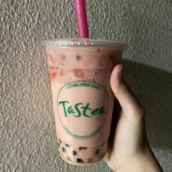 Tastea - Strawberry milk tea with honey boba - Bubble Tea Near Me - San Diego, California Tastea - Strawberry milk tea with honey boba - Bubble Tea Near Me - San Diego, California