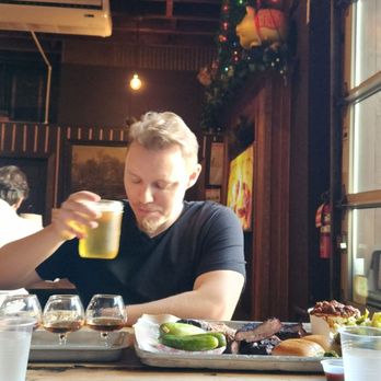 Fette Sau - The total spread with beer, whiskey, and bbq - Barbeque Near Me - Brooklyn, New York