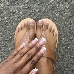 Posh Nails - Short French acrylic nails and French pedicure
