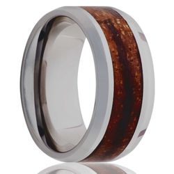 B. Anthony & Co. Jewelers - Men's Tungsten Carbide Wedding Band with a Zebra Wood Inlay