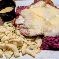 Village Lanterne - Reuben Schnitzel w/Munster Cheese & cabbage, spätzel sides ~ 9.17.25