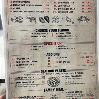 Bubbas Crab House - Menu - Cajun/Creole Near Me - Riverside, California Bubbas Crab House - Menu - Cajun/Creole Near Me - Riverside, California