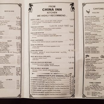 China Inn Restaurant - the menu of the restaurant - Chinese Near Me - Albuquerque, New Mexico
