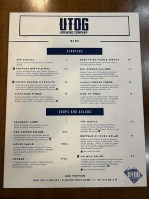 Menu photo 1 UTOG Brewing Ogden, UT Menu photo 1 UTOG Brewing Ogden, UT