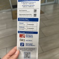 Houston Metro - New Metro 500 route to IAH airport from GRB North Transit Center downtown times and frequency