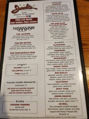 Menu photo 2 Jack's by the Tracks Pascagoula, MS Menu photo 2 Jack's by the Tracks Pascagoula, MS