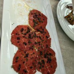 Beef carpaccio was a bit underwhelming Beef carpaccio was a bit underwhelming