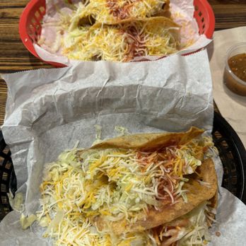 Baja Sonora Mexican Restaurant - Hard shell shredded beef tacos - Mexican Near Me - Long Beach, California
