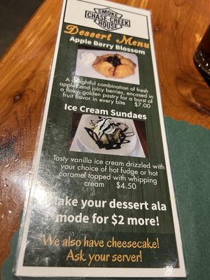 Menu photo 4 Chase Creek Smoke House Chase, MI
