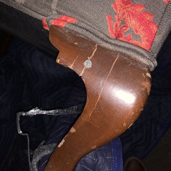 BLVD Moving - Broken antique chair leg THAT THEY SCREWED A HUGE SCREW THOUGH IN HOPES THAT I DIDN'T NOTICE.. Leg is now completely ruined. - Movers Near Me - Chatsworth, California
