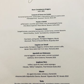 Yolan - Amazing birthday dinner menu! - Italian Near Me - Nashville, Tennessee