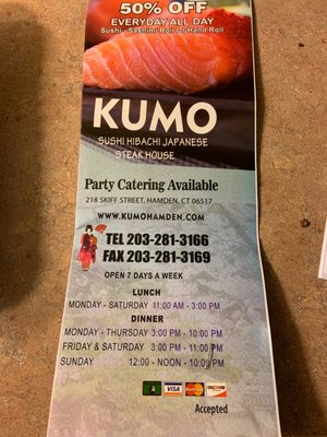 Menu photo 5 Kumo Hamden, CT